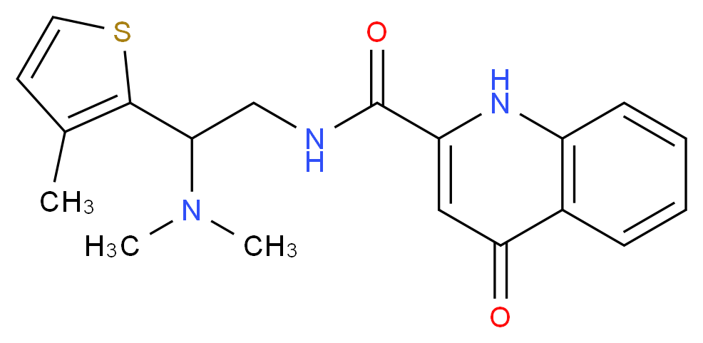 N-[2-(dimethylamino)-2-(3-methyl-2-thienyl)ethyl]-4-oxo-1,4-dihydroquinoline-2-carboxamide_Molecular_structure_CAS_)
