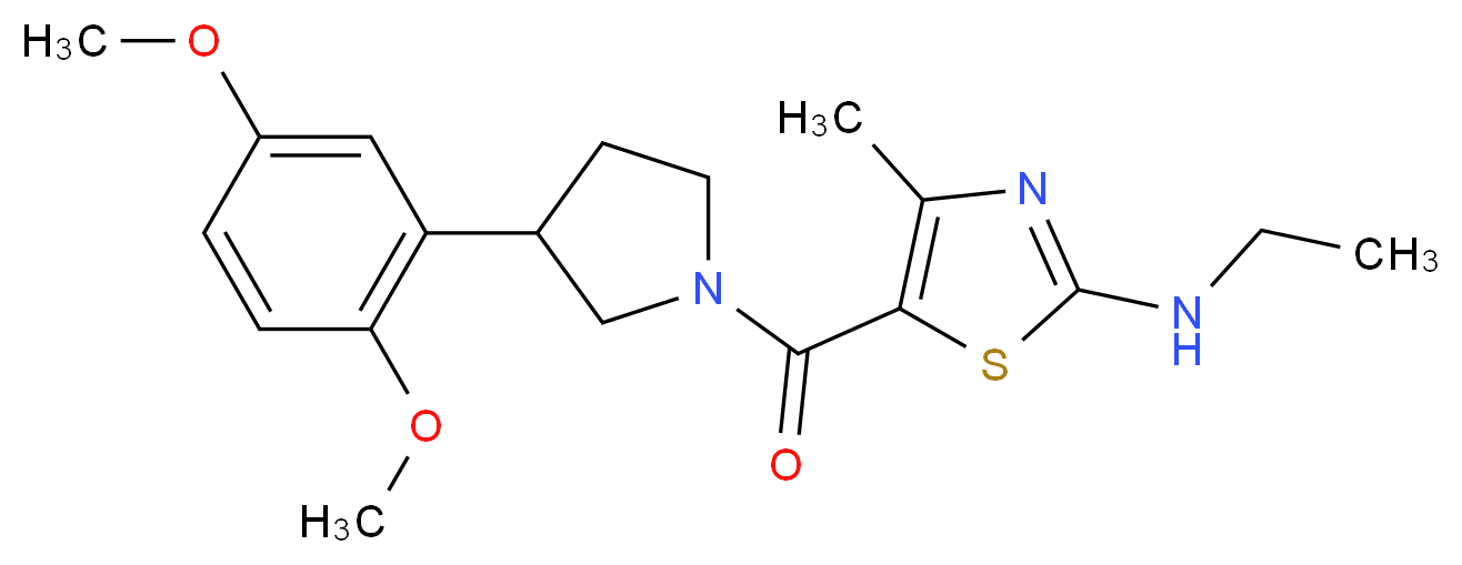 5-{[3-(2,5-dimethoxyphenyl)-1-pyrrolidinyl]carbonyl}-N-ethyl-4-methyl-1,3-thiazol-2-amine_Molecular_structure_CAS_)
