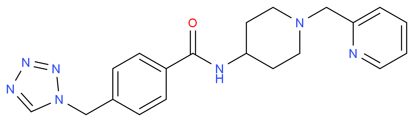 N-[1-(pyridin-2-ylmethyl)piperidin-4-yl]-4-(1H-tetrazol-1-ylmethyl)benzamide_Molecular_structure_CAS_)