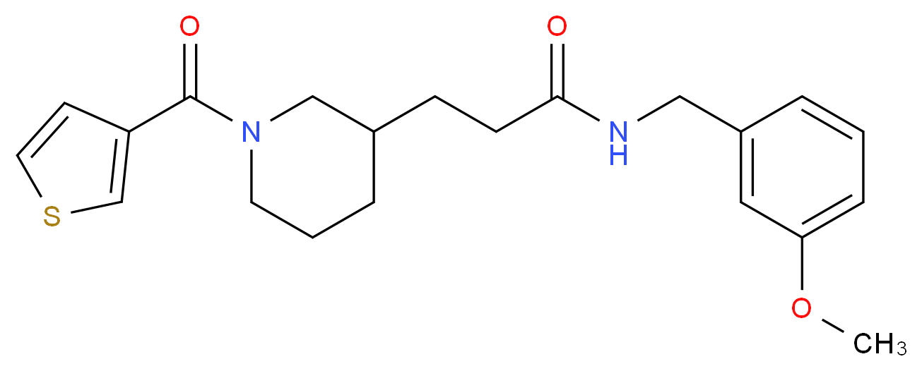 N-(3-methoxybenzyl)-3-[1-(3-thienylcarbonyl)-3-piperidinyl]propanamide_Molecular_structure_CAS_)