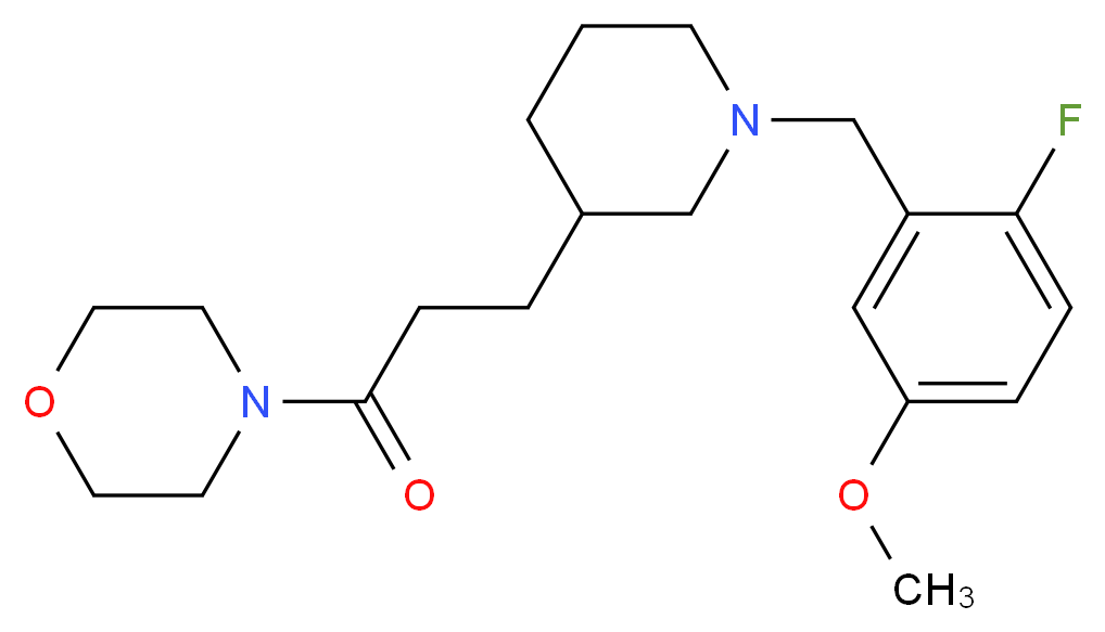 4-{3-[1-(2-fluoro-5-methoxybenzyl)-3-piperidinyl]propanoyl}morpholine_Molecular_structure_CAS_)