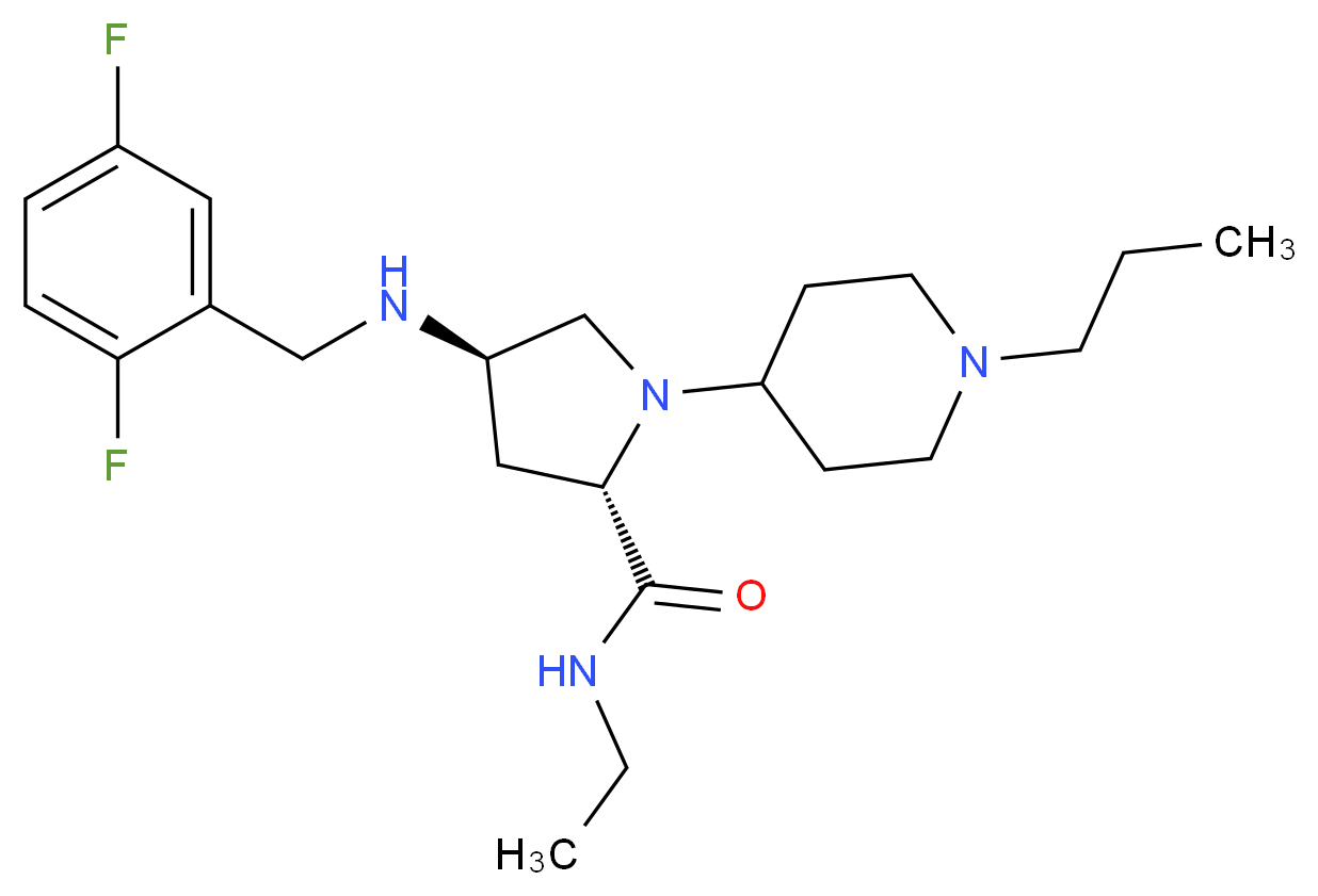 (4R)-4-[(2,5-difluorobenzyl)amino]-N-ethyl-1-(1-propyl-4-piperidinyl)-L-prolinamide_Molecular_structure_CAS_)