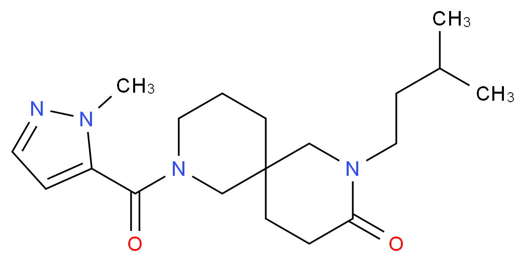 2-(3-methylbutyl)-8-[(1-methyl-1H-pyrazol-5-yl)carbonyl]-2,8-diazaspiro[5.5]undecan-3-one_Molecular_structure_CAS_)