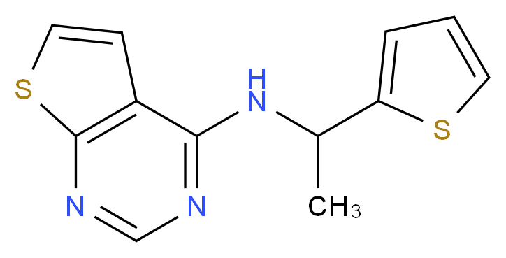N-[1-(2-thienyl)ethyl]thieno[2,3-d]pyrimidin-4-amine_Molecular_structure_CAS_)