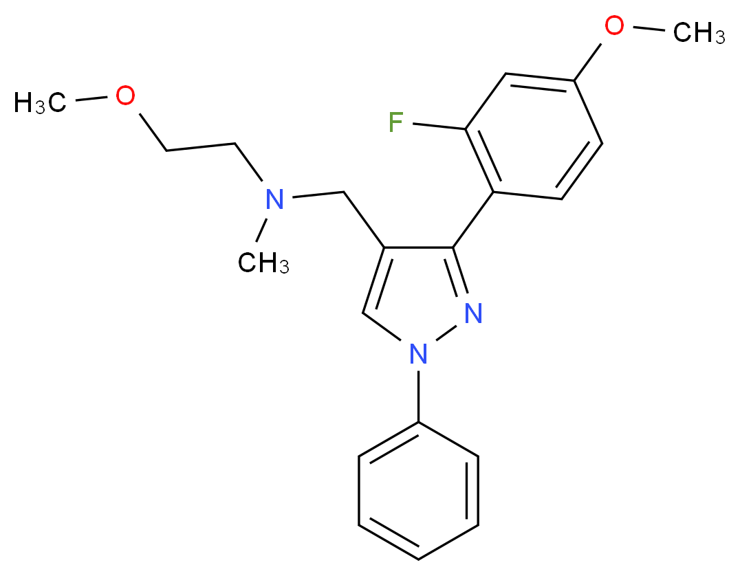 N-{[3-(2-fluoro-4-methoxyphenyl)-1-phenyl-1H-pyrazol-4-yl]methyl}-2-methoxy-N-methylethanamine_Molecular_structure_CAS_)