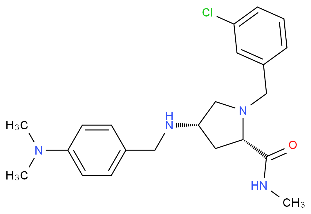 (4S)-1-(3-chlorobenzyl)-4-{[4-(dimethylamino)benzyl]amino}-N-methyl-L-prolinamide_Molecular_structure_CAS_)