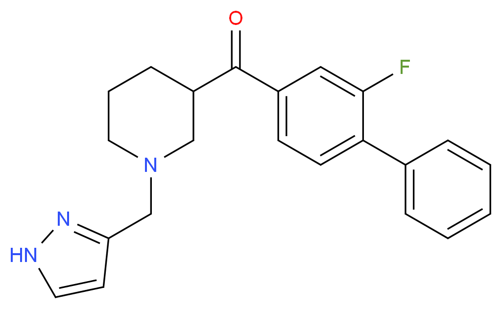 (2-fluoro-4-biphenylyl)[1-(1H-pyrazol-3-ylmethyl)-3-piperidinyl]methanone_Molecular_structure_CAS_)