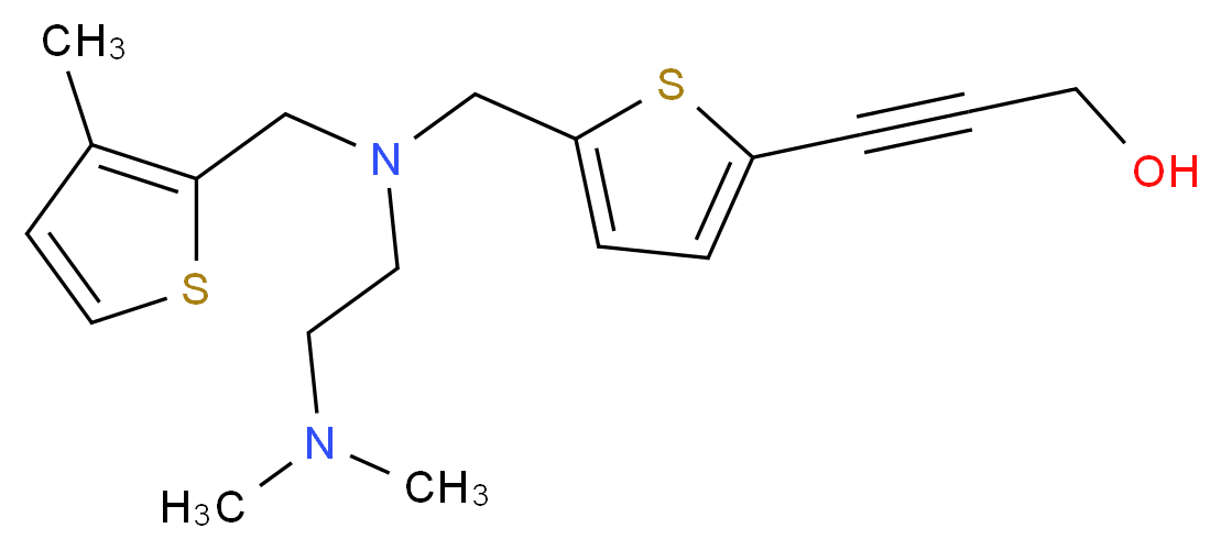 3-[5-({[2-(dimethylamino)ethyl][(3-methyl-2-thienyl)methyl]amino}methyl)-2-thienyl]prop-2-yn-1-ol_Molecular_structure_CAS_)