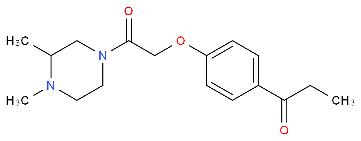 1-{4-[2-(3,4-dimethylpiperazin-1-yl)-2-oxoethoxy]phenyl}propan-1-one_Molecular_structure_CAS_)