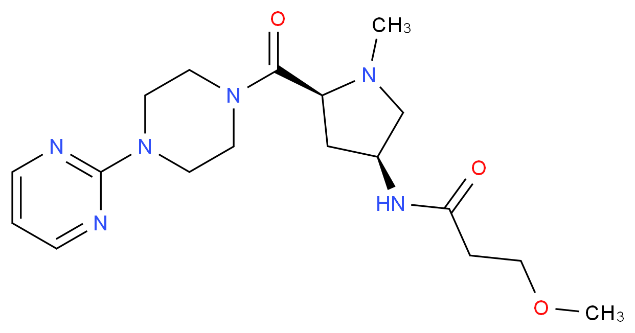 3-methoxy-N-{(3S,5S)-1-methyl-5-[(4-pyrimidin-2-ylpiperazin-1-yl)carbonyl]pyrrolidin-3-yl}propanamide_Molecular_structure_CAS_)