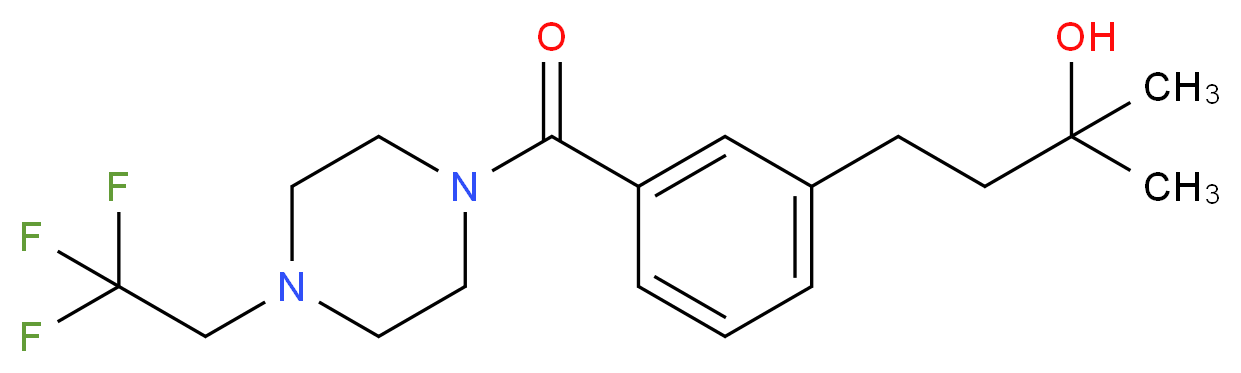 2-methyl-4-(3-{[4-(2,2,2-trifluoroethyl)-1-piperazinyl]carbonyl}phenyl)-2-butanol_Molecular_structure_CAS_)
