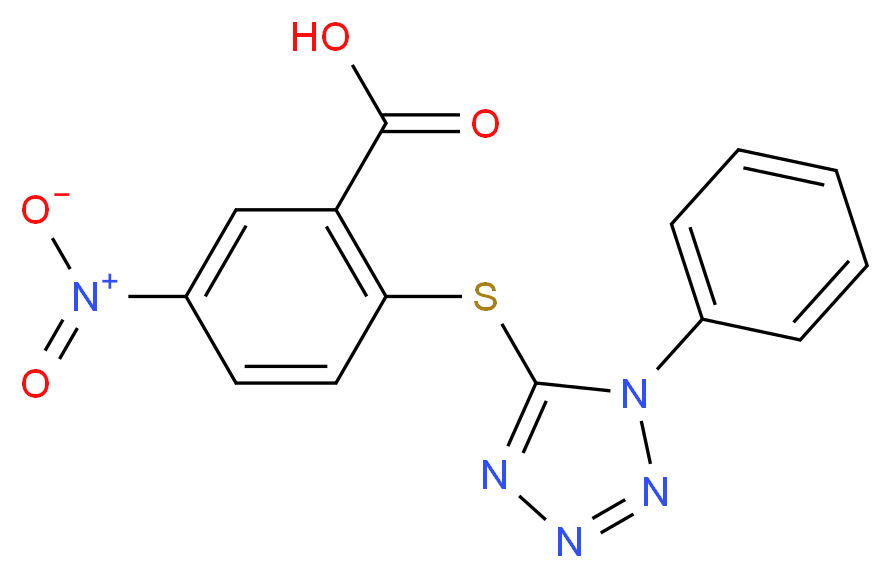 5-Nitro-2-(1-phenyl-1H-tetrazol-5-ylsulfanyl)-benzoic acid_Molecular_structure_CAS_)