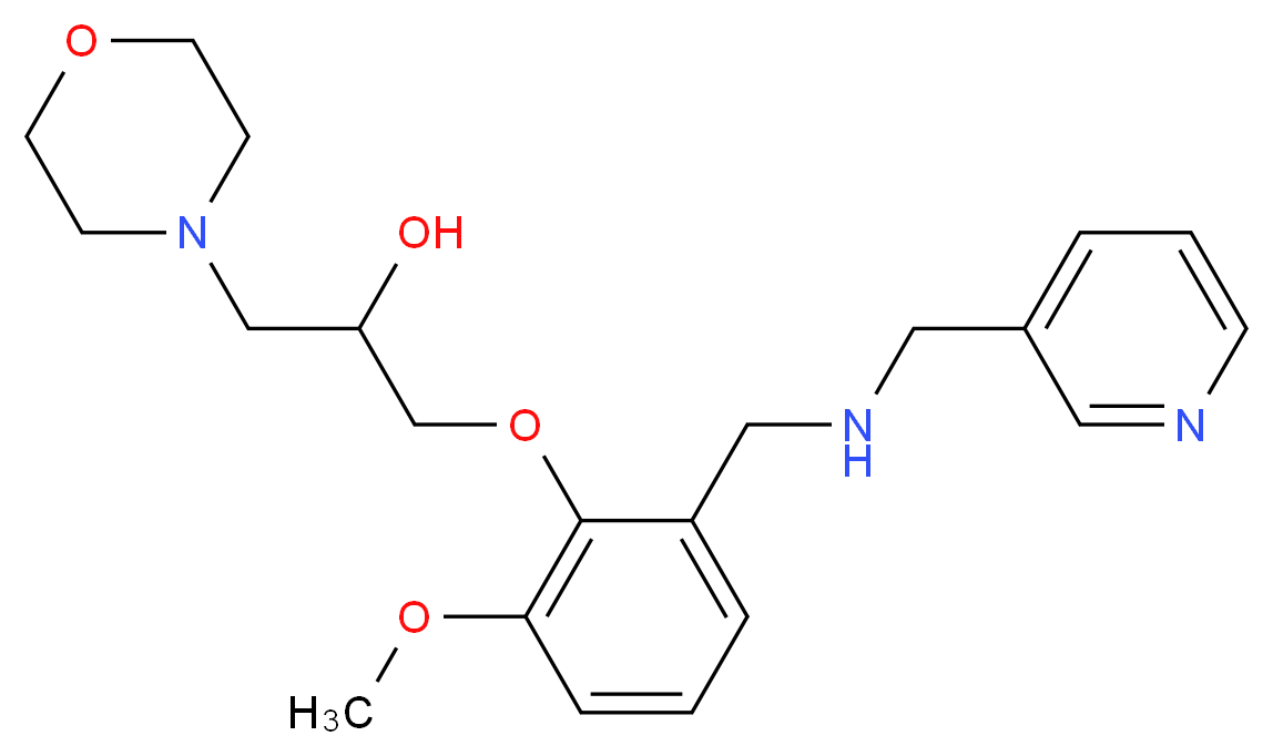 1-(2-methoxy-6-{[(3-pyridinylmethyl)amino]methyl}phenoxy)-3-(4-morpholinyl)-2-propanol_Molecular_structure_CAS_)
