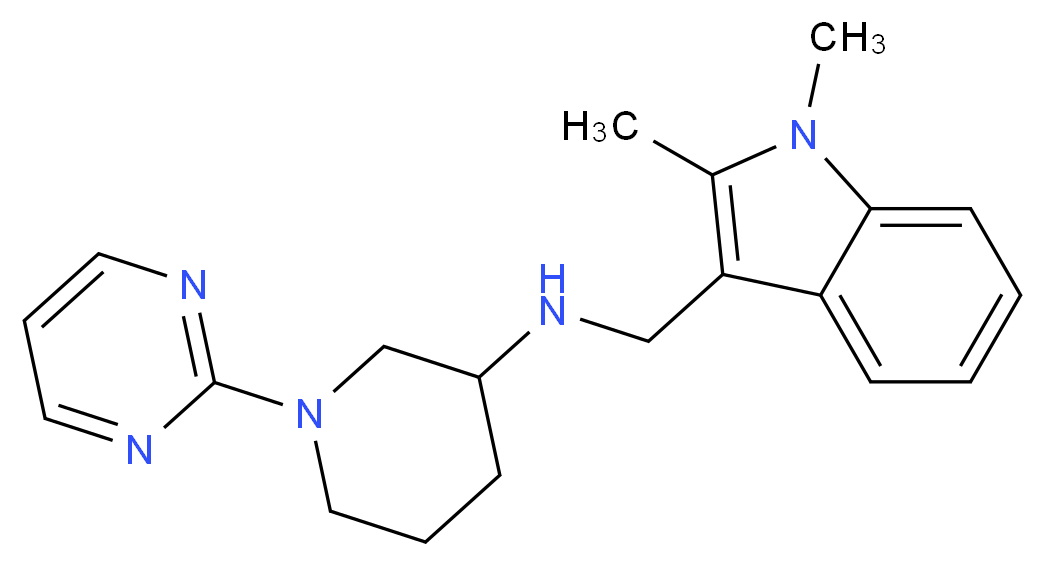 N-[(1,2-dimethyl-1H-indol-3-yl)methyl]-1-(2-pyrimidinyl)-3-piperidinamine_Molecular_structure_CAS_)