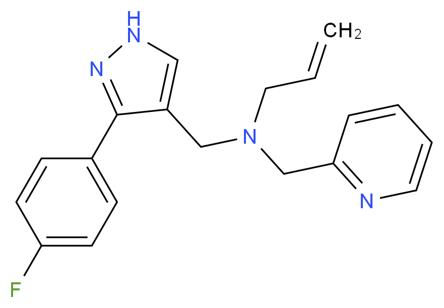 N-{[3-(4-fluorophenyl)-1H-pyrazol-4-yl]methyl}-N-(pyridin-2-ylmethyl)prop-2-en-1-amine_Molecular_structure_CAS_)