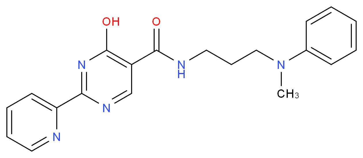 4-hydroxy-N-{3-[methyl(phenyl)amino]propyl}-2-pyridin-2-ylpyrimidine-5-carboxamide_Molecular_structure_CAS_)