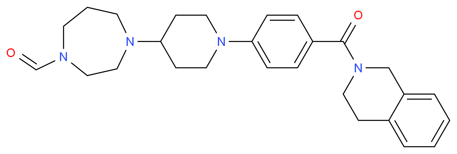 4-{1-[4-(3,4-dihydro-2(1H)-isoquinolinylcarbonyl)phenyl]-4-piperidinyl}-1,4-diazepane-1-carbaldehyde_Molecular_structure_CAS_)