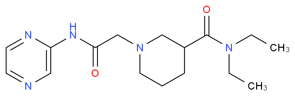 N,N-diethyl-1-[2-oxo-2-(pyrazin-2-ylamino)ethyl]piperidine-3-carboxamide_Molecular_structure_CAS_)