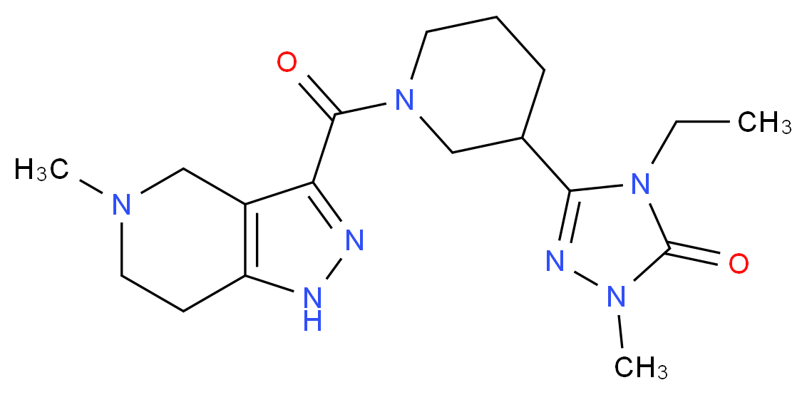 4-ethyl-2-methyl-5-{1-[(5-methyl-4,5,6,7-tetrahydro-1H-pyrazolo[4,3-c]pyridin-3-yl)carbonyl]piperidin-3-yl}-2,4-dihydro-3H-1,2,4-triazol-3-one_Molecular_structure_CAS_)