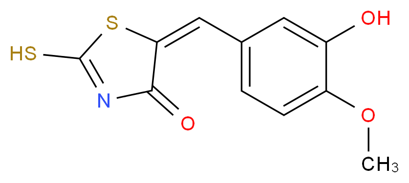 (5E)-5-(3-Hydroxy-4-methoxybenzylidene)-2-mercapto-1,3-thiazol-4(5H)-one_Molecular_structure_CAS_69505-47-1)