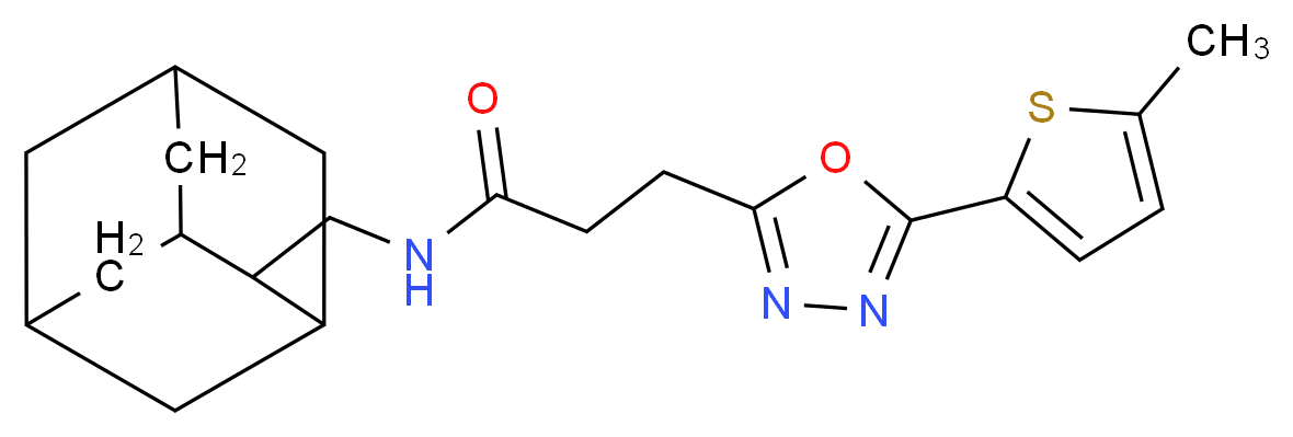 N-(2-adamantylmethyl)-3-[5-(5-methyl-2-thienyl)-1,3,4-oxadiazol-2-yl]propanamide_Molecular_structure_CAS_)