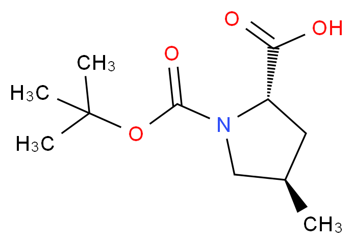(2S,4R)-4-Methylpyrrolidine-2-carboxylic acid, N-BOC protected_Molecular_structure_CAS_364750-80-1)