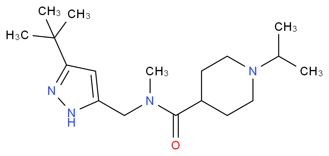 N-[(3-tert-butyl-1H-pyrazol-5-yl)methyl]-1-isopropyl-N-methylpiperidine-4-carboxamide_Molecular_structure_CAS_)