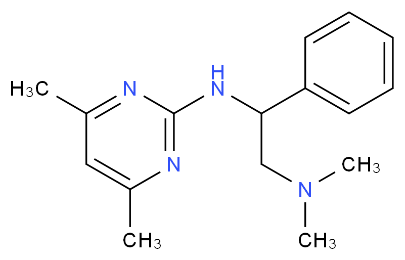 N~1~-(4,6-dimethylpyrimidin-2-yl)-N~2~,N~2~-dimethyl-1-phenylethane-1,2-diamine_Molecular_structure_CAS_)