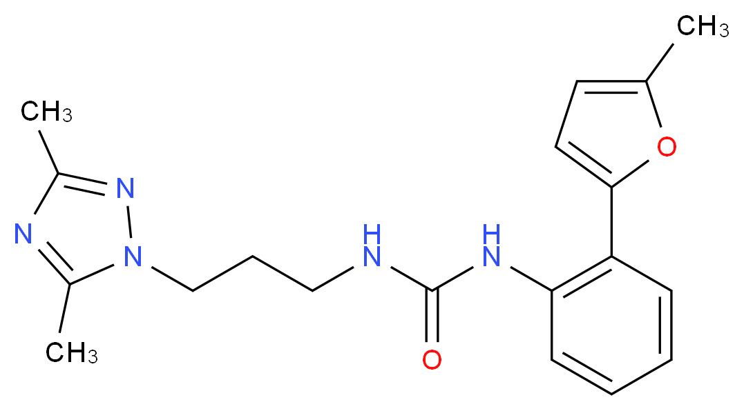 N-[3-(3,5-dimethyl-1H-1,2,4-triazol-1-yl)propyl]-N'-[2-(5-methyl-2-furyl)phenyl]urea_Molecular_structure_CAS_)