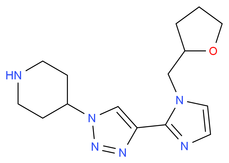 4-{4-[1-(tetrahydrofuran-2-ylmethyl)-1H-imidazol-2-yl]-1H-1,2,3-triazol-1-yl}piperidine_Molecular_structure_CAS_)