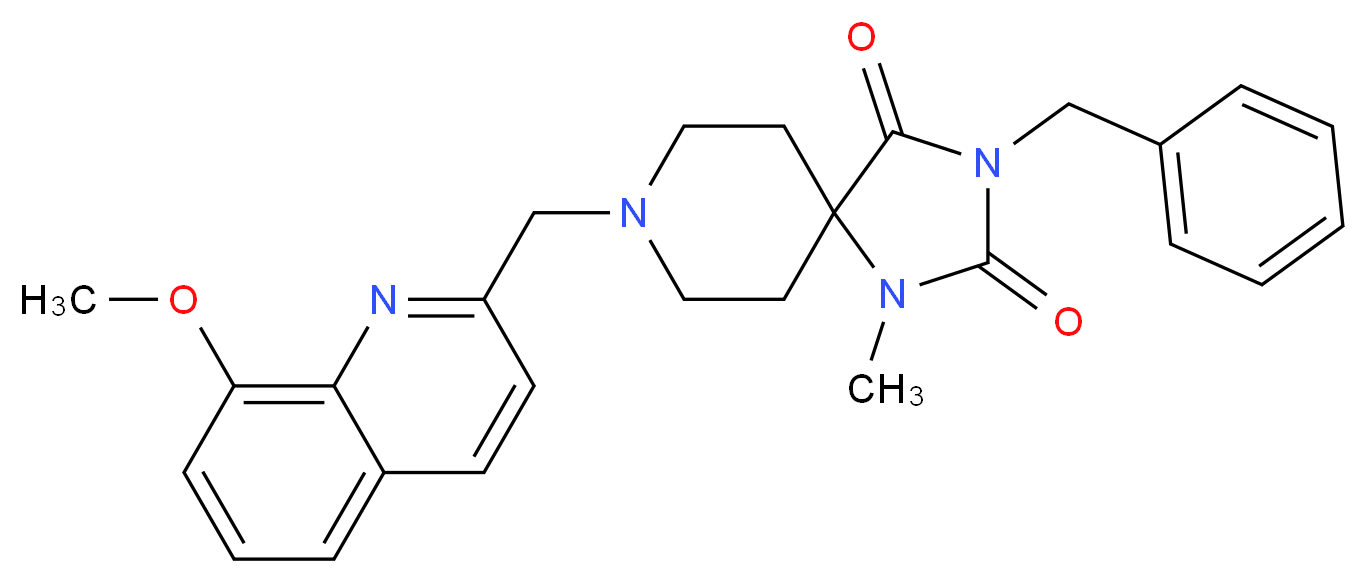 3-benzyl-8-[(8-methoxy-2-quinolinyl)methyl]-1-methyl-1,3,8-triazaspiro[4.5]decane-2,4-dione_Molecular_structure_CAS_)