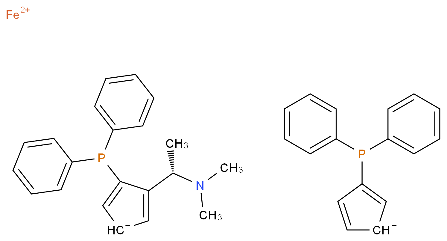 (+)-(S)-N,N-Dimethyl-1-[(R)-1′,2-bis(diphenylphosphino)ferrocenyl]ethylamine_Molecular_structure_CAS_55650-59-4)