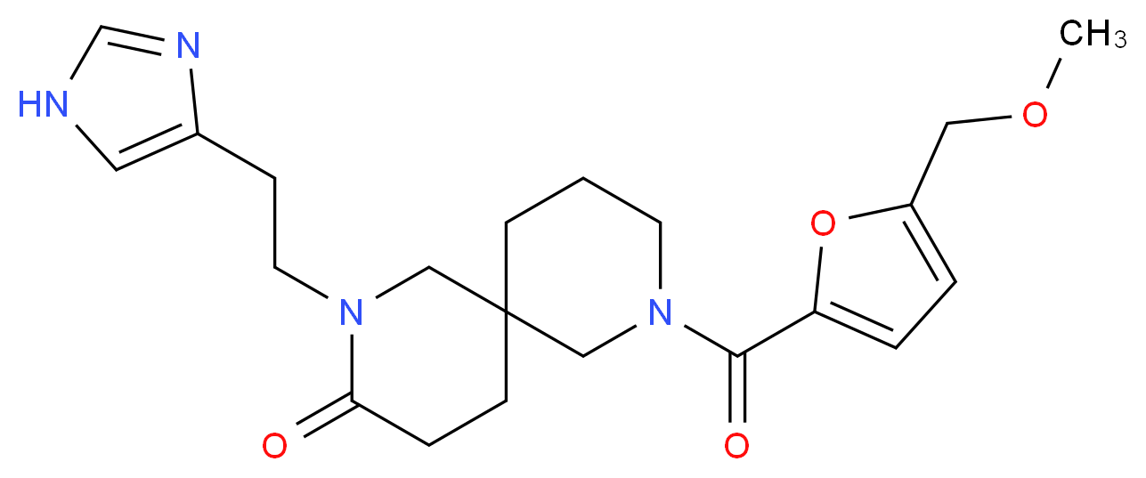 2-[2-(1H-imidazol-4-yl)ethyl]-8-[5-(methoxymethyl)-2-furoyl]-2,8-diazaspiro[5.5]undecan-3-one_Molecular_structure_CAS_)
