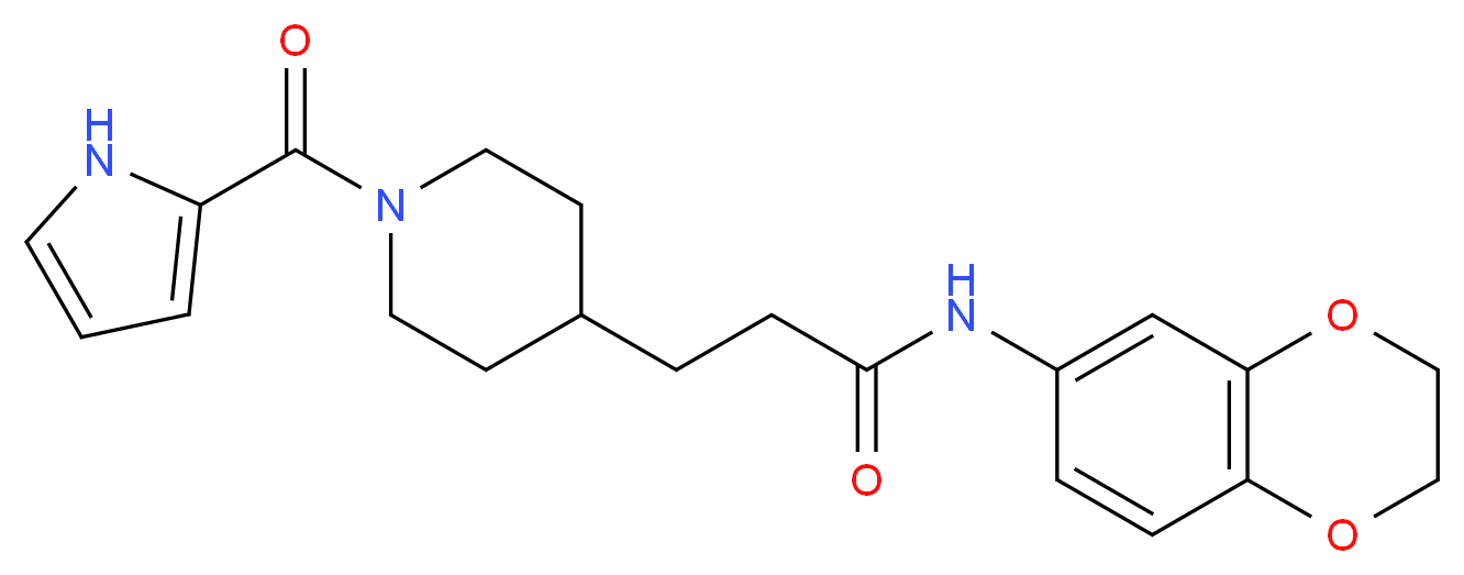 N-(2,3-dihydro-1,4-benzodioxin-6-yl)-3-[1-(1H-pyrrol-2-ylcarbonyl)piperidin-4-yl]propanamide_Molecular_structure_CAS_)