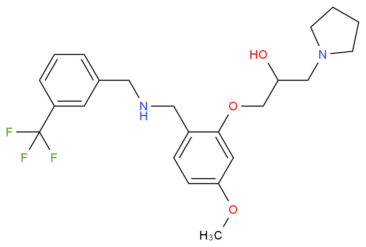 1-[5-methoxy-2-({[3-(trifluoromethyl)benzyl]amino}methyl)phenoxy]-3-(1-pyrrolidinyl)-2-propanol_Molecular_structure_CAS_)
