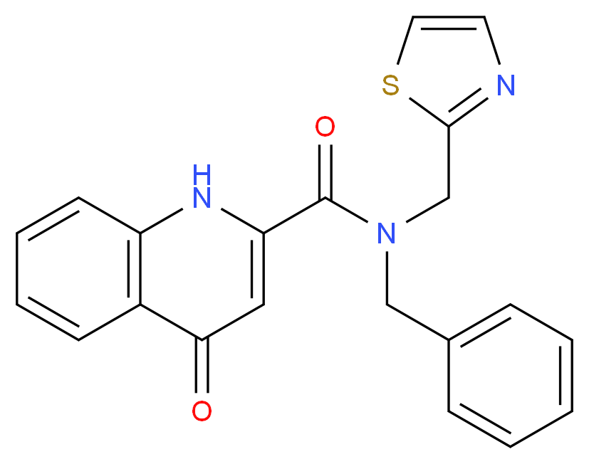 N-benzyl-4-oxo-N-(1,3-thiazol-2-ylmethyl)-1,4-dihydroquinoline-2-carboxamide_Molecular_structure_CAS_)