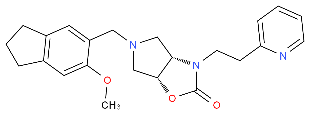 (3aS*,6aR*)-5-[(6-methoxy-2,3-dihydro-1H-inden-5-yl)methyl]-3-[2-(2-pyridinyl)ethyl]hexahydro-2H-pyrrolo[3,4-d][1,3]oxazol-2-one_Molecular_structure_CAS_)