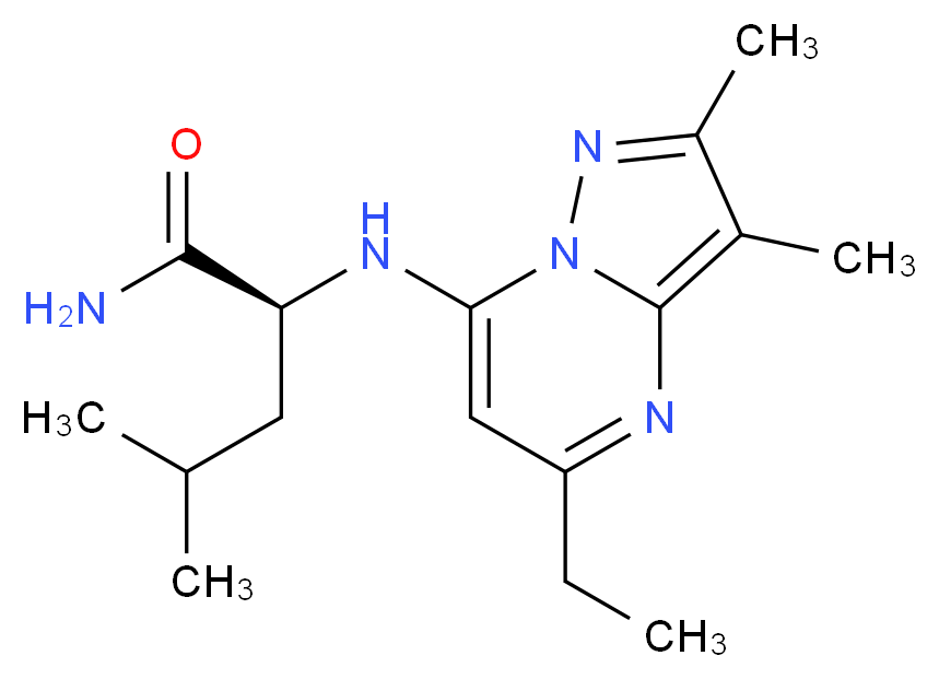 N~2~-(5-ethyl-2,3-dimethylpyrazolo[1,5-a]pyrimidin-7-yl)-L-leucinamide_Molecular_structure_CAS_)