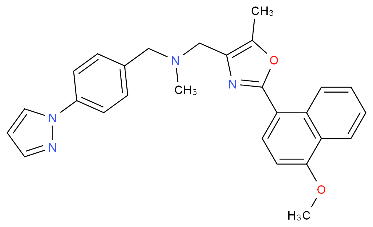 1-[2-(4-methoxy-1-naphthyl)-5-methyl-1,3-oxazol-4-yl]-N-methyl-N-[4-(1H-pyrazol-1-yl)benzyl]methanamine_Molecular_structure_CAS_)