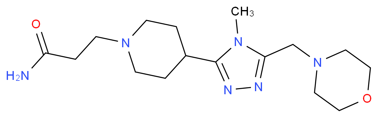 3-{4-[4-methyl-5-(morpholin-4-ylmethyl)-4H-1,2,4-triazol-3-yl]piperidin-1-yl}propanamide_Molecular_structure_CAS_)