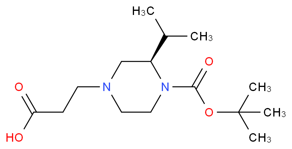 (R)-3-(4-(tert-butoxycarbonyl)-3-isopropylpiperazin-1-yl)propanoic acid_Molecular_structure_CAS_1240588-02-6)