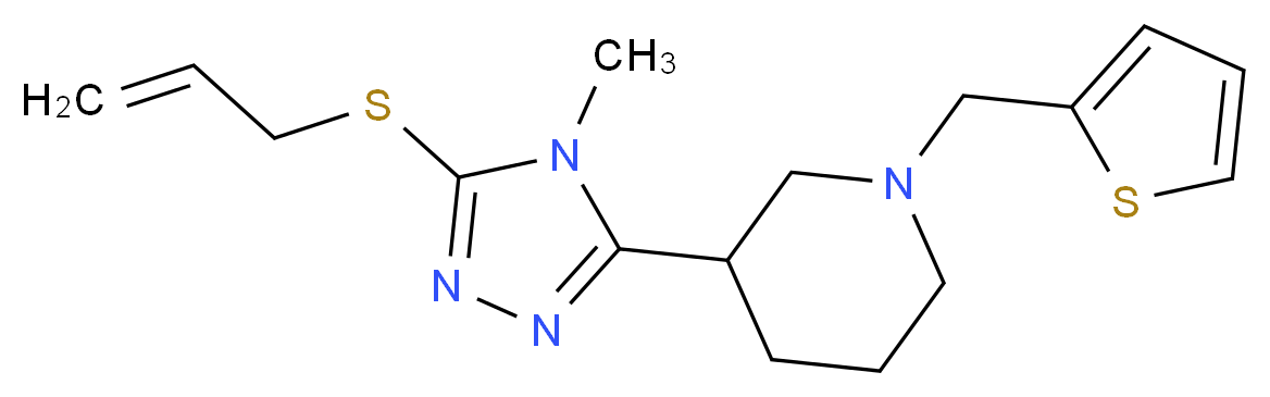3-[5-(allylthio)-4-methyl-4H-1,2,4-triazol-3-yl]-1-(2-thienylmethyl)piperidine_Molecular_structure_CAS_)