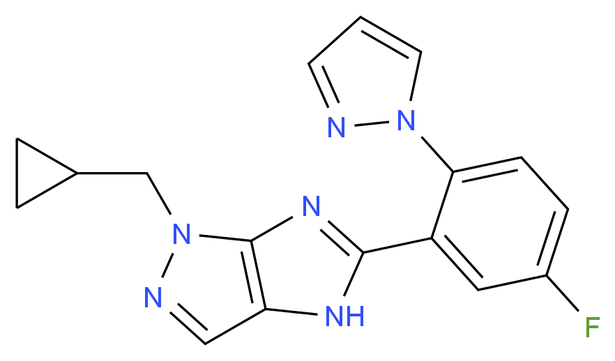 1-(cyclopropylmethyl)-5-[5-fluoro-2-(1H-pyrazol-1-yl)phenyl]-1,4-dihydroimidazo[4,5-c]pyrazole_Molecular_structure_CAS_)