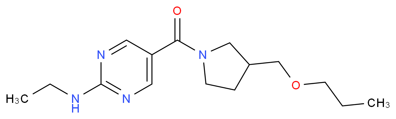N-ethyl-5-{[3-(propoxymethyl)-1-pyrrolidinyl]carbonyl}-2-pyrimidinamine_Molecular_structure_CAS_)