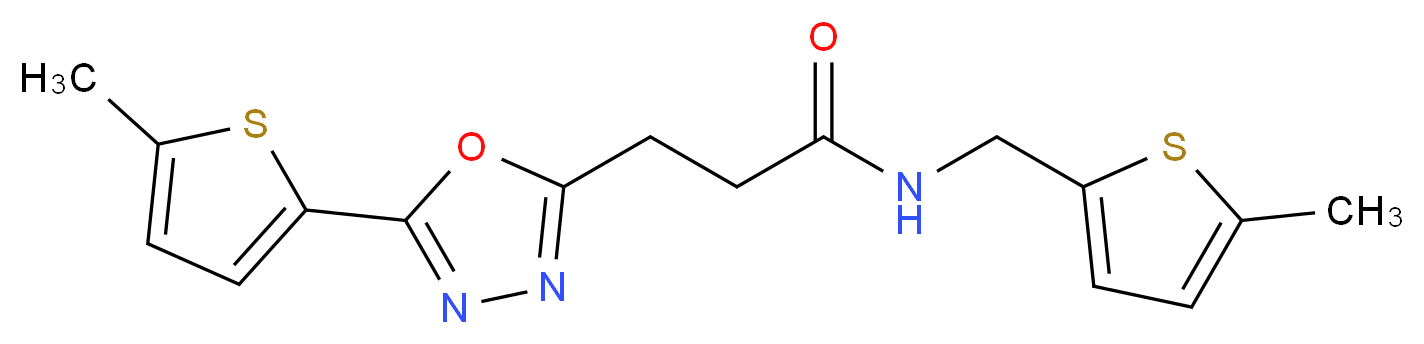 N-[(5-methyl-2-thienyl)methyl]-3-[5-(5-methyl-2-thienyl)-1,3,4-oxadiazol-2-yl]propanamide_Molecular_structure_CAS_)