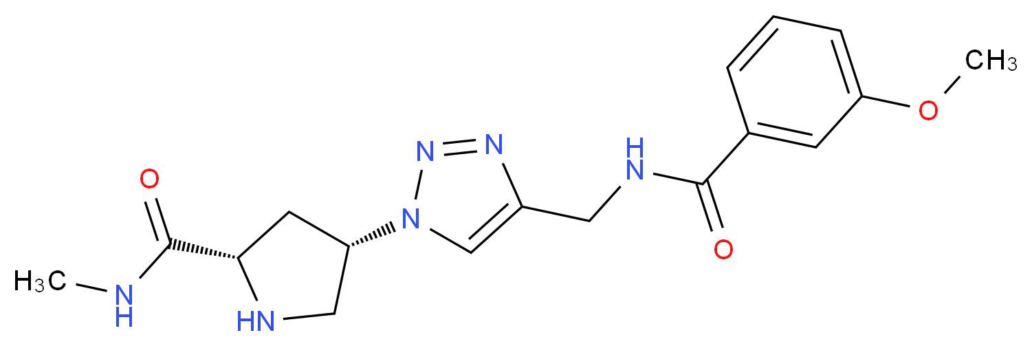(4S)-4-(4-{[(3-methoxybenzoyl)amino]methyl}-1H-1,2,3-triazol-1-yl)-N-methyl-L-prolinamide_Molecular_structure_CAS_)