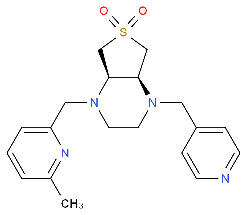 (4aS*,7aR*)-1-[(6-methyl-2-pyridinyl)methyl]-4-(4-pyridinylmethyl)octahydrothieno[3,4-b]pyrazine 6,6-dioxide_Molecular_structure_CAS_)