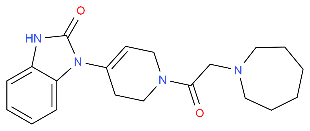 1-[1-(azepan-1-ylacetyl)-1,2,3,6-tetrahydropyridin-4-yl]-1,3-dihydro-2H-benzimidazol-2-one_Molecular_structure_CAS_)