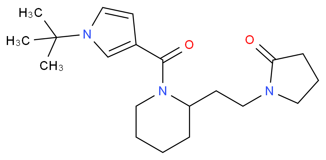1-(2-{1-[(1-tert-butyl-1H-pyrrol-3-yl)carbonyl]-2-piperidinyl}ethyl)-2-pyrrolidinone_Molecular_structure_CAS_)