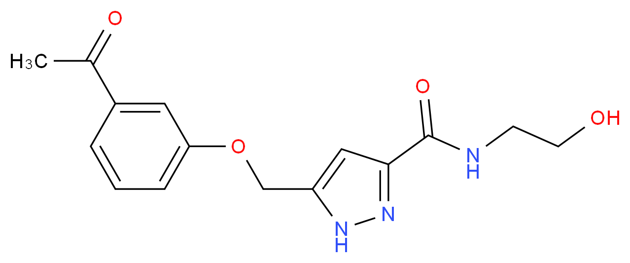 5-[(3-acetylphenoxy)methyl]-N-(2-hydroxyethyl)-1H-pyrazole-3-carboxamide_Molecular_structure_CAS_)